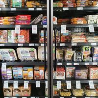 Vegan meat section at Sacramento Natural Foods Co-op in Sacramento