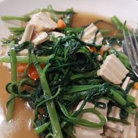 Morning glory with tofu at Aroy Dee in Chiang Mai