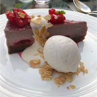 Raw raspberry cheesecake at The Garden Room in Dublin