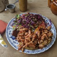 Jacket with BBQ jackfruit - so tasty and a perfect lunch at Hungry Cat in Harleston