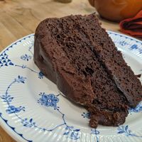 Perfect chocolate fudge cake.... at Hungry Cat in Harleston