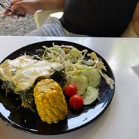 The vegetarian lasagna enjoyed by my partner at Casa in Faial