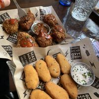 cauliflower wings and chik’n nuggets! at Mad Mad Vegan - Chueca in Madrid