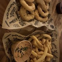 Calamari and fries!   at Mad Mad Vegan - Chueca in Madrid