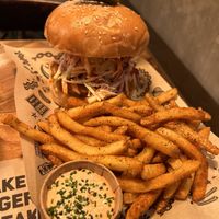 Nashville burger - messy but worth it!   at Mad Mad Vegan - Chueca in Madrid