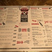 Menu  at Mad Mad Vegan - Chueca in Madrid
