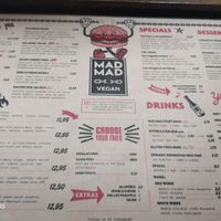 Full menu (English) at Mad Mad Vegan - Chueca in Madrid