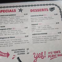 Specials and desserts (English) at Mad Mad Vegan - Chueca in Madrid