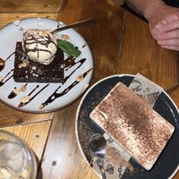  American brownie and tiramisú.   at Mad Mad Vegan - Chueca in Madrid