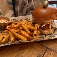 Nashville burger (my partner’s fave)   at Mad Mad Vegan - Chueca in Madrid