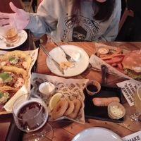 Tequeños, burguer, tacos and rings. at Mad Mad Vegan - Chueca in Madrid