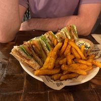 Mad Club Sandwich with Peri Peri Fries   at Mad Mad Vegan - Chueca in Madrid