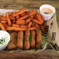 Vegan nuggets and sweet potatoes fries  at Mad Mad Vegan - Chueca in Madrid