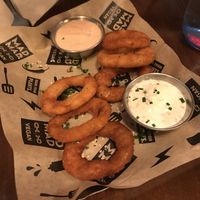 onion rings were fab! at Mad Mad Vegan - Chueca in Madrid