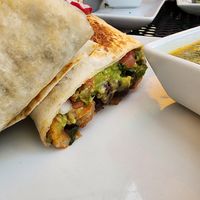 Veggie burrito close up at Tekila in Park City