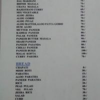 the menu at Delhi Sweets in Bangkok