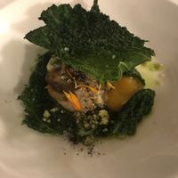 Frittierter Wirsing an Risotto, Steinpilz und Kürbispüree  at Wellness Hotel Roessli in Weggis