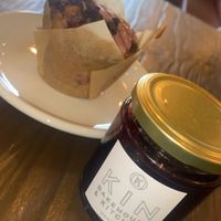 Blackcurrant jam  at Kin Bakehouse in Urmston
