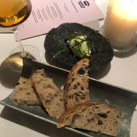 Bread and whipped vegan butter at Cookies Cream in Berlin