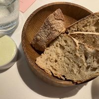 Very dill-y whipped vegan butter with crusty sourdough bread: bread is bottomless, if you have room! at Cookies Cream in Berlin