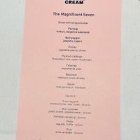 The menu for the night.   at Cookies Cream in Berlin
