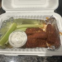 Vegan buffalo wings   at Savory Leaf Cafe in Trenton