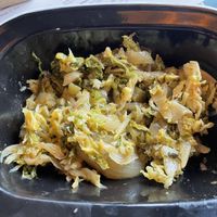 Vegan fried greens   at Turtle Bay in East London