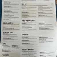 Menu  at Turtle Bay in East London