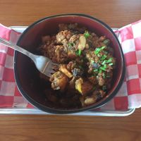 Breakfast potatoes with vegan chilli  at The Sweet and Savory Spot in Westmont