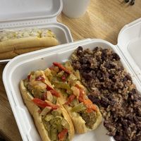 Vegan meal of the day and vegan LSU dawg  at Jordan's Girls Gourmet Dawgs in Columbus