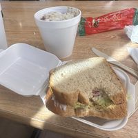 Vegan Gumbo & Vegan Chic'n Salad Sandwich   at Jordan's Girls Gourmet Dawgs in Columbus