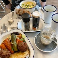 Soup of the day and hummus plate at Arlo in Brighton
