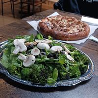 Annoying Vegan pizza...AMAZING! at Pythagoras Conscious Food Philosophy in Houston