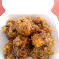 Asian orange chicken basket at Sassy's Vegetarian Soul Food in Austin