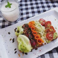 Almond milk and avocado toast at Kat's Kitchen Brunch Club in Split
