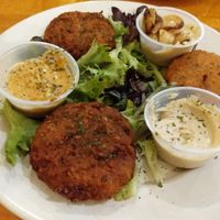 Falafel's at the Lost Mined with their homemade Tahanni Sauces at Lost Mined Brewing Company in Shamokin