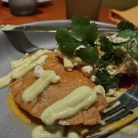 Vegan Black Bean Empanadas with Tofu Feta and Avocado Lime Crema at Luna Red in San Luis Obispo