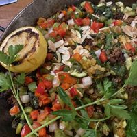 Vegan paella with veggies & soyrizo (serves 4 people)  at Luna Red in San Luis Obispo