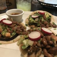 Vegan mixed tacos (1 eggplant, 1 mushroom, 1 nopales ) at La Botana in Winston-salem