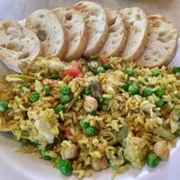 yellow rice special at Drunken Monkey Coffee Bar in Orlando