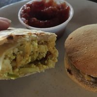 Vegan burrito and sausage sandwich  at Drunken Monkey Coffee Bar in Orlando