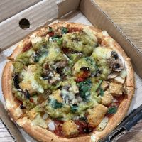 Vegan damned pizzaa  at Hell Pizza in Christchurch