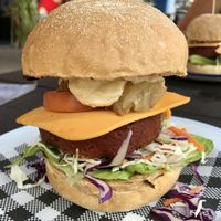Vegan cheeseburger at Good Thanks in Darwin