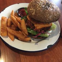 Vegan cheeseburger  at Good Thanks in Darwin