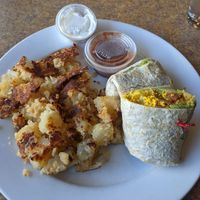 Vegan Breakfast Wrap with Hash Browns at Colony Diner in Wallingford