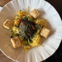 Spaghetti Squash dish with lentils and tofu  at Lakeview Lounge in Lake Louise