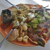 Delicious buffet meal.  Photo was taken when I Already started eating  at Mary-Ann's Natural Emporium in Cape Town