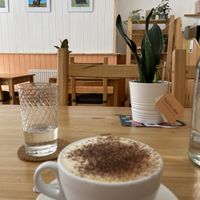Oat cappuccino  at The Sly Fox in Edinburgh