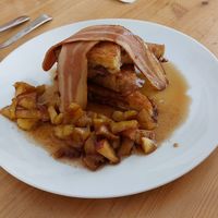 French toast with facon, apples & pears at The Sly Fox in Edinburgh