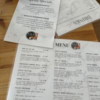 Menus at The Sly Fox in Edinburgh